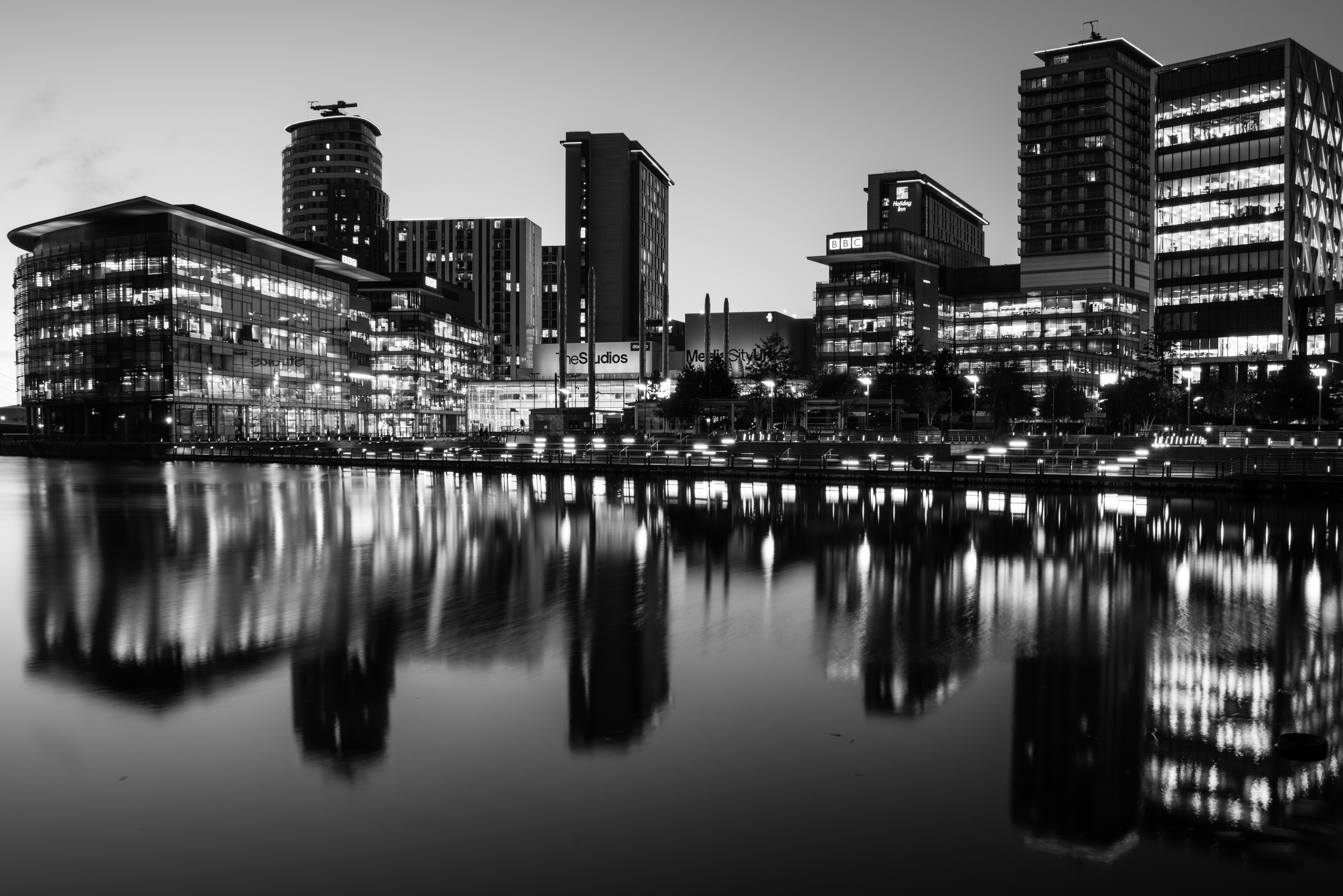 Media City UK by night